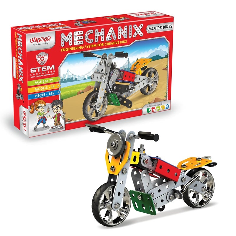 ZEPHYR Mechanix Motorbikes STEM Toy Building Set for Creative Kids - Image 1